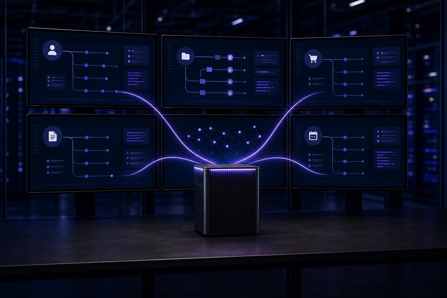 Central automation server connecting business workflows